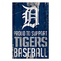 Detroit Tigers Proud Wood Sign 11" x 17" 1/4" Thick