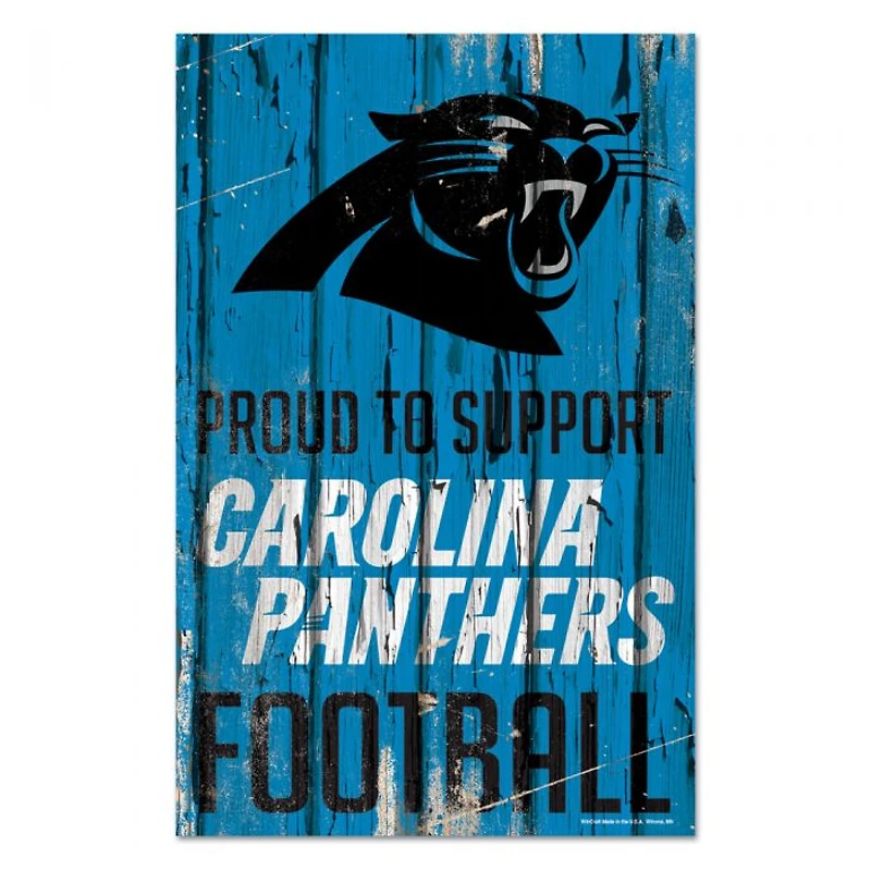 Carolina Panthers Proud Wood Sign 11" x 17" 1/4" Thick
