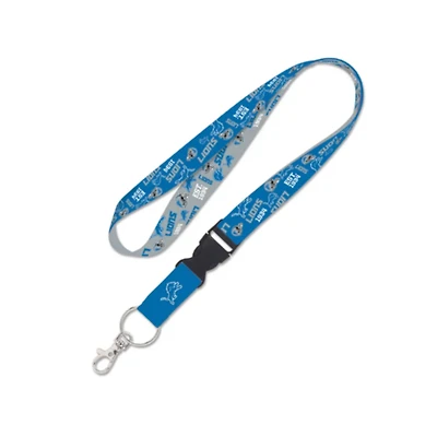 Detroit Lions Scatterprint Lanyard with Detachable Buckle 1"