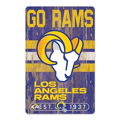 Los Angeles Rams Slogan Wood Sign 11" x 17" 1/4" Thick