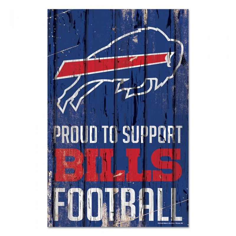 Buffalo Bills Proud Wood Sign 11" x 17" 1/4" Thick
