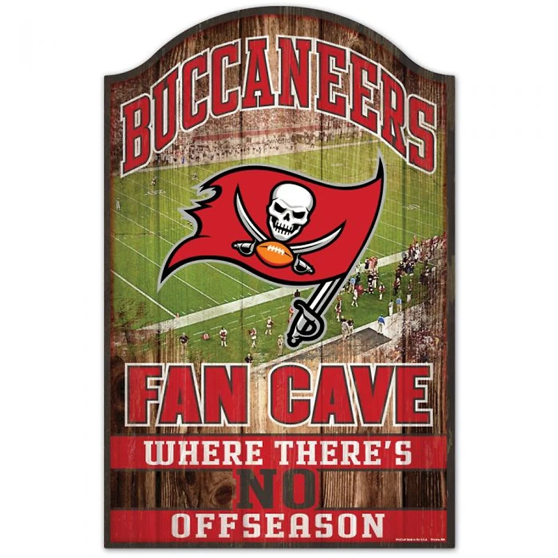 Tampa Bay Buccaneers Fan Cave Wood Sign 11" x 17" 1/4" Thick