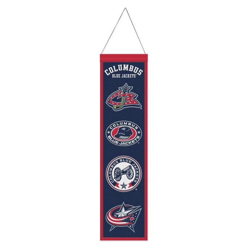 Columbus Blue Jackets Evolution Wool Banner 8" x 32"