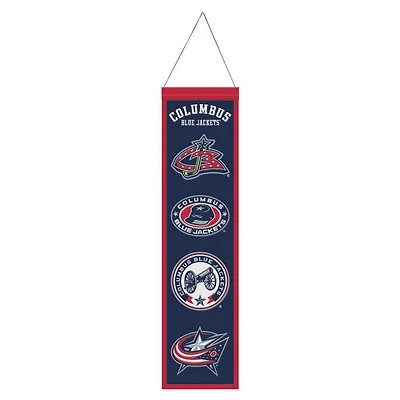 Columbus Blue Jackets Evolution Wool Banner 8" x 32"