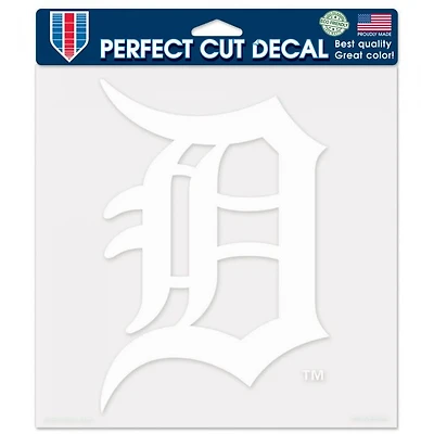 Detroit Tigers Perfect Cut White Decal 8" x 8"