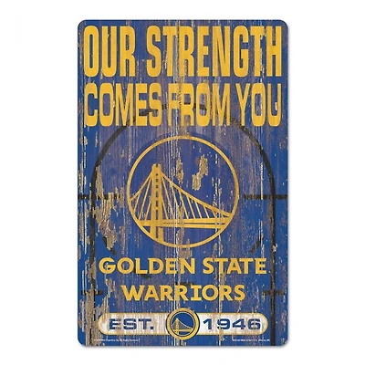 Golden State Warriors Slogan Wood Sign 11" x 17" 1/4" Thick