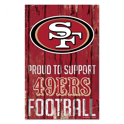 San Francisco 49ers Proud Wood Sign 11" x 17" 1/4" Thick