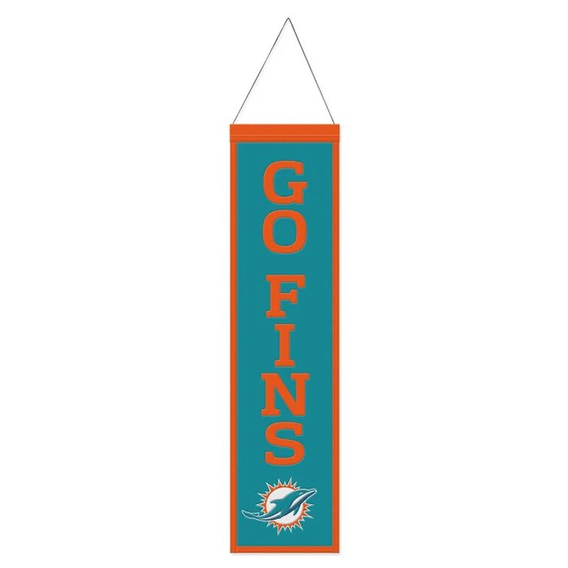 Miami Dolphins Slogan Wool Banner 8" x 32"
