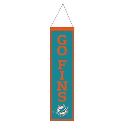 Miami Dolphins Slogan Wool Banner 8" x 32"