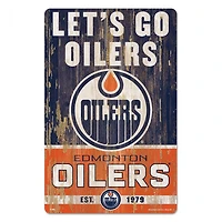 Edmonton Oilers Slogan Wood Sign 11" x 17" 1/4" Thick