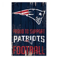 New England Patriots Proud Wood Sign 11" x 17" 1/4" Thick