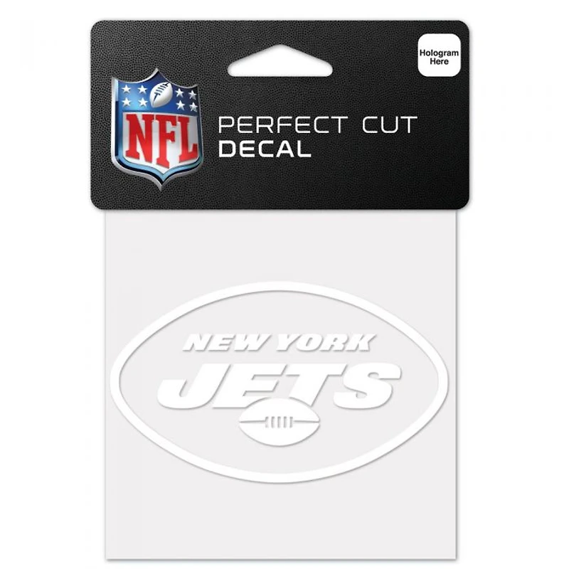 New York Jets Perfect Cut White Decal 4" x 4"