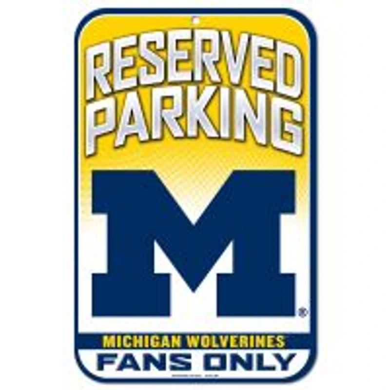 Michigan Wolverines Plastic Sign 11" x 17"