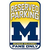 Michigan Wolverines Plastic Sign 11" x 17"