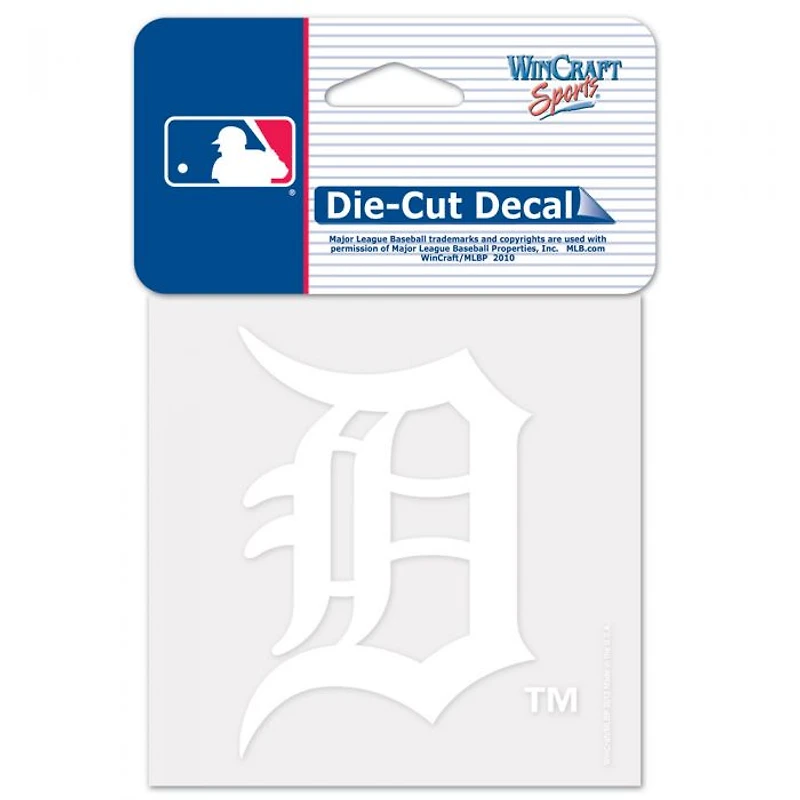 Detroit Tigers Perfect Cut White Decal 4" x 4"