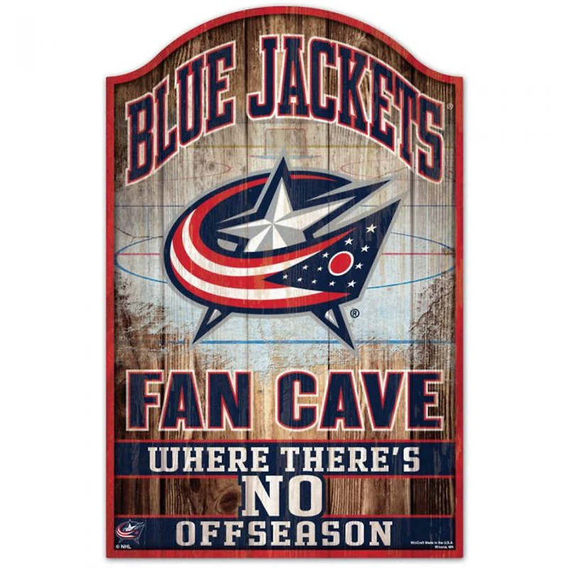 Columbus Blue Jackets Fan Cave Wood Sign 11" x 17" 1/4" Thick