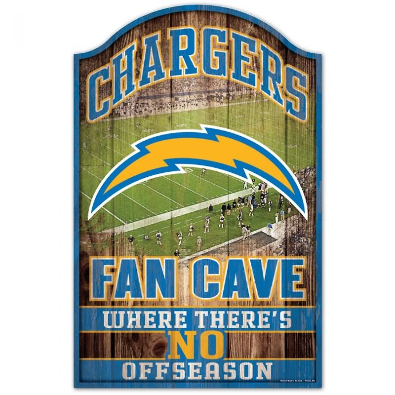 Los Angeles Chargers Fan Cave Wood Sign 11" x 17" 1/4" Thick