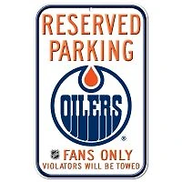 Edmonton Oilers Plastic Sign 11" x 17"