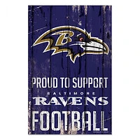 Baltimore Ravens Proud Wood Sign 11" x 17" 1/4" Thick