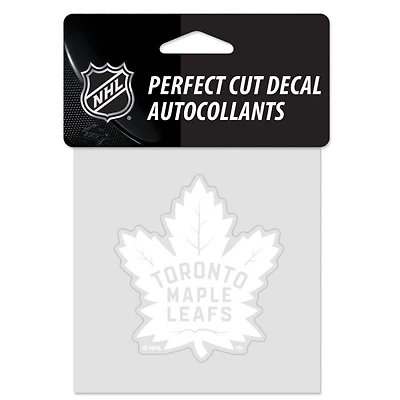 Toronto Maple Leafs Perfect Cut White Decal 4" x 4