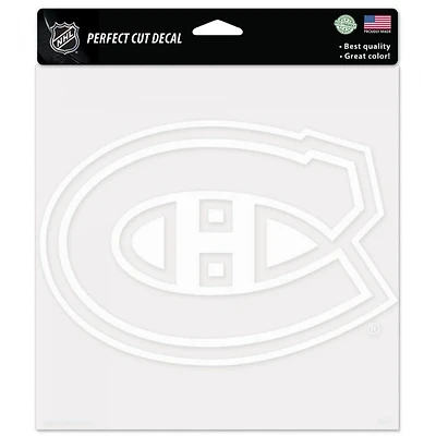 Montreal Canadiens Perfect Cut White Decal 8" x 8"