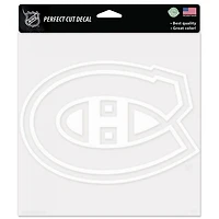 Montreal Canadiens Perfect Cut White Decal 8" x 8"