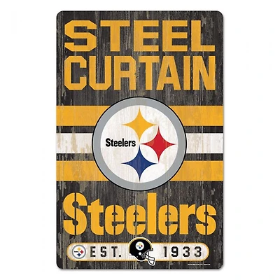Pittsburgh Steelers Slogan Wood Sign 11" x 17" 1/4" Thick