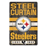 Pittsburgh Steelers Slogan Wood Sign 11" x 17" 1/4" Thick