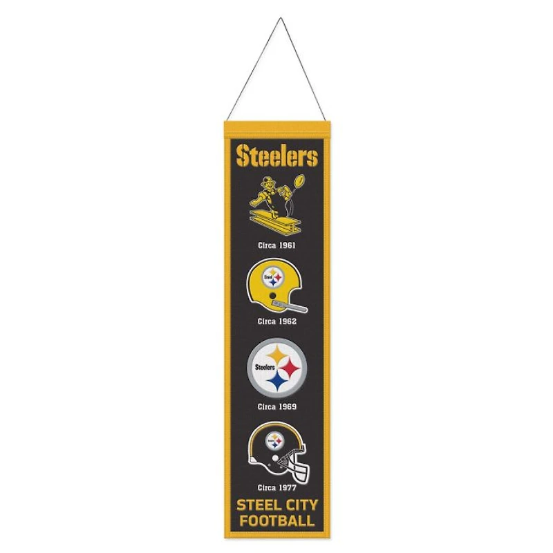 Pittsburgh Steelers Evolution Wool Banner 8" x 32"