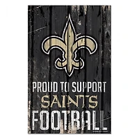 New Orleans Saints Proud Wood Sign 11" x 17" 1/4" Thick
