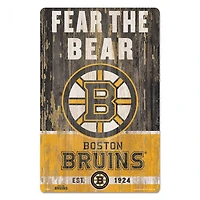 Boston Bruins Slogan Wood Sign 11" x 17" 1/4" Thick