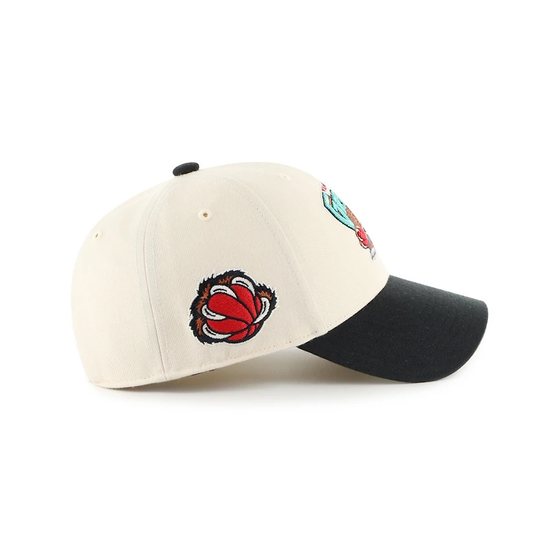 Vancouver Grizzlies Hardwood Classics Sure Shot Under 2-Tone MVP Adjustable Hat – Cream/Black – ’47