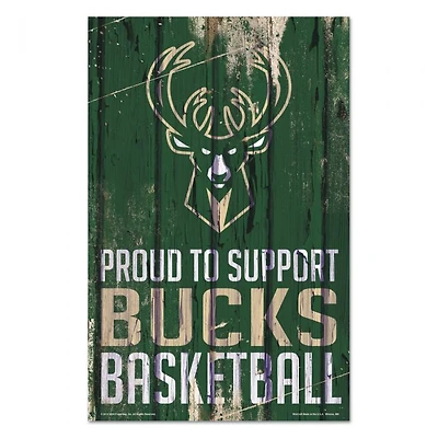 Milwaukee Bucks Proud Wood Sign 11" x 17" 1/4" Thick