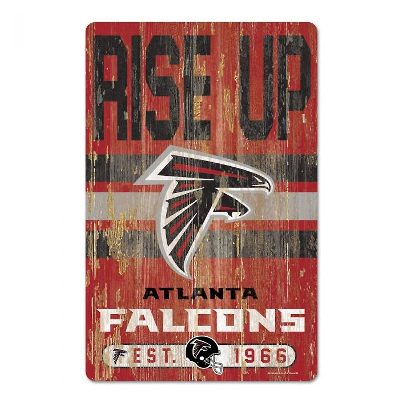 Atlanta Falcons Slogan Wood Sign 11" x 17" 1/4" Thick