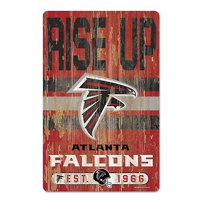 Atlanta Falcons Slogan Wood Sign 11" x 17" 1/4" Thick