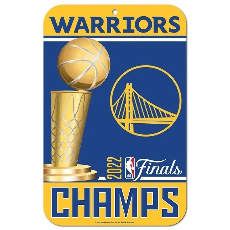 Golden State Warriors 2022 Champions Plastic Sign 11" x 17"