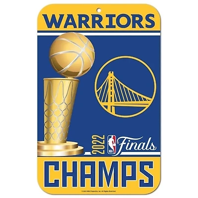 Golden State Warriors 2022 Champions Plastic Sign 11" x 17"