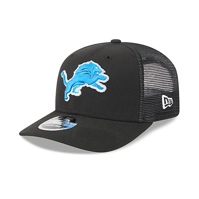 Detroit Lions Black and Team Colour 9Seventy Stretch Snap Trucker