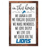 Detroit Lions House Wood Sign 11" x 17" 1/4" Thick