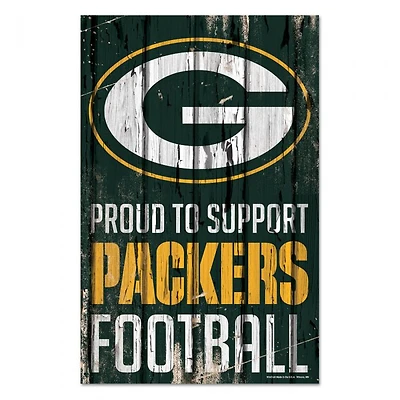 Green Bay Packers Proud Wood Sign 11" x 17" 1/4" Thick