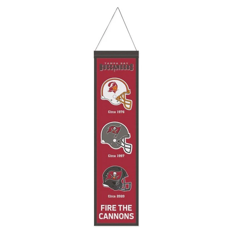 Tampa Bay Buccaneers Evolution Wool Banner 8" x 32"