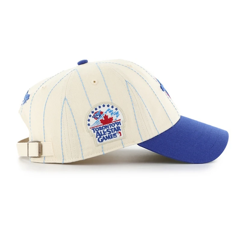 Toronto Blue Jays Rawlings Pinstripe ’47 Clean Up Adjustable Hat – Cream/Royal