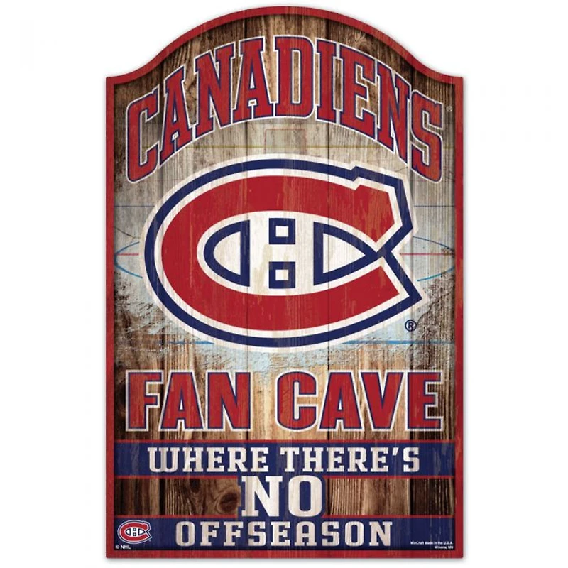 Montreal Canadiens Fan Cave Wood Sign 11" x 17" 1/4" Thick