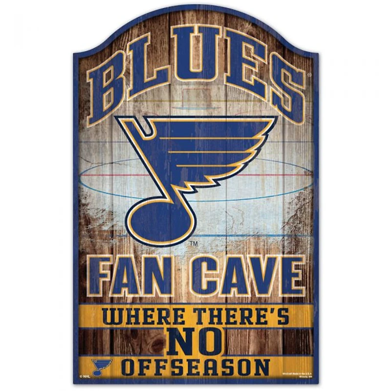 St. Louis Blues Fan Cave Wood Sign 11" x 17" 1/4" Thick