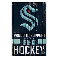 Seattle Kraken Proud Wood Sign 11" x 17" 1/4" Thick