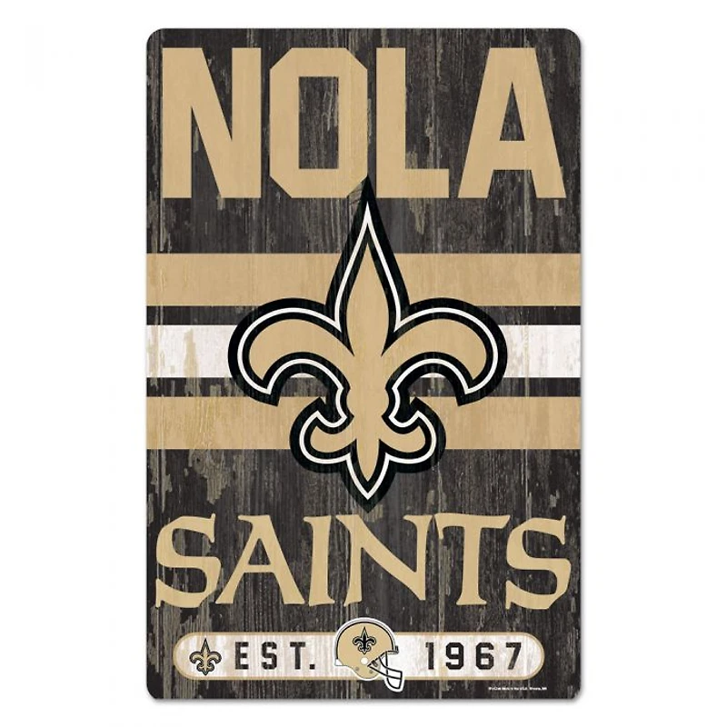 New Orleans Saints Slogan Wood Sign 11" x 17" 1/4" Thick