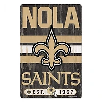 New Orleans Saints Slogan Wood Sign 11" x 17" 1/4" Thick