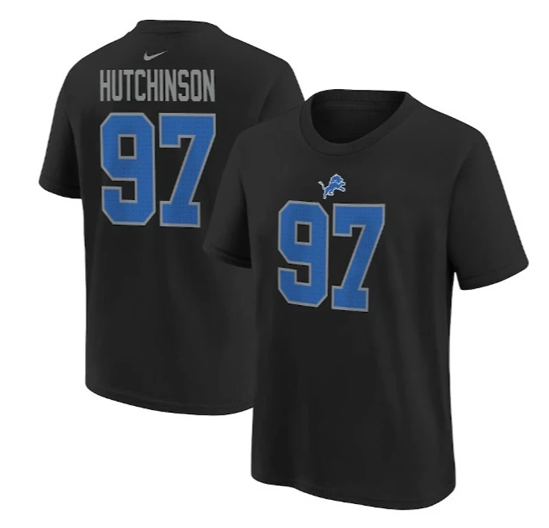 Aidan Hutchinson Detroit Lions Nike Player Name & Number T-Shirt - Black