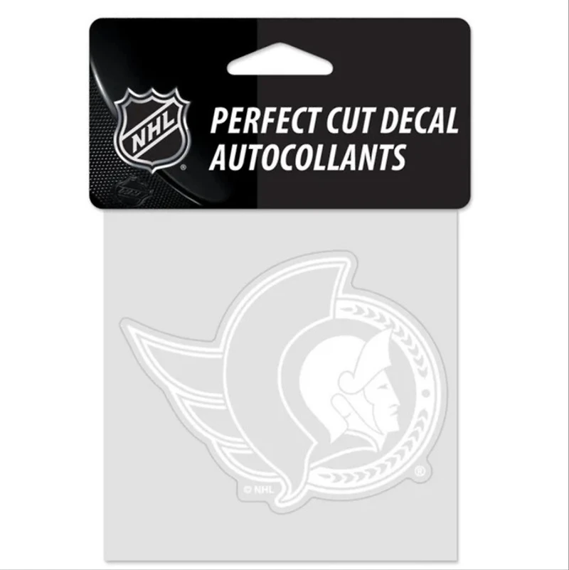 OTTAWA SENATORS PERFECT CUT WHITE DECAL 4" X 4"