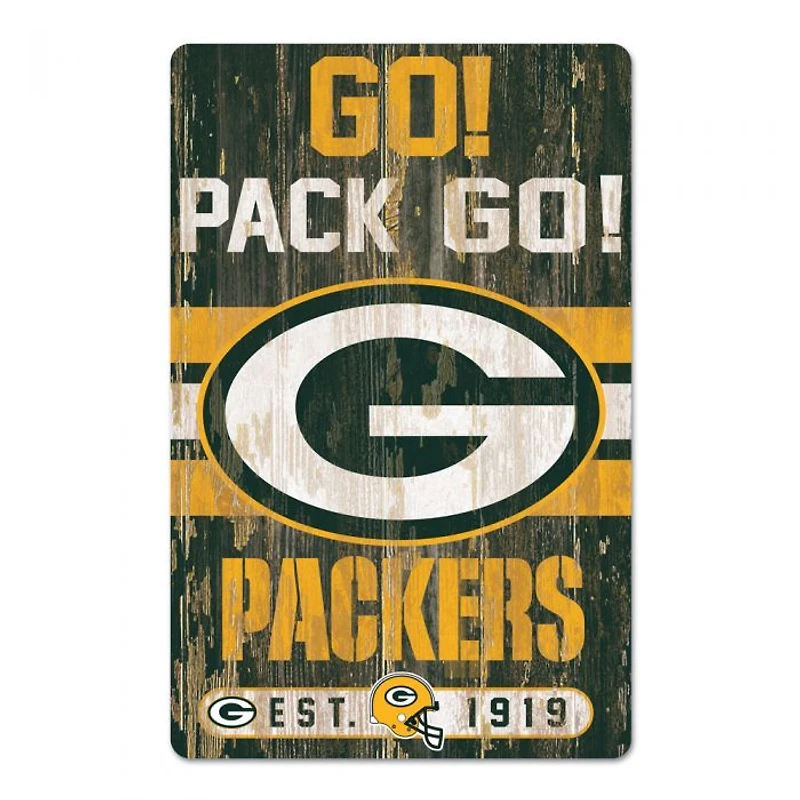 Green Bay Packers Slogan Wood Sign 11" x 17" 1/4" Thick